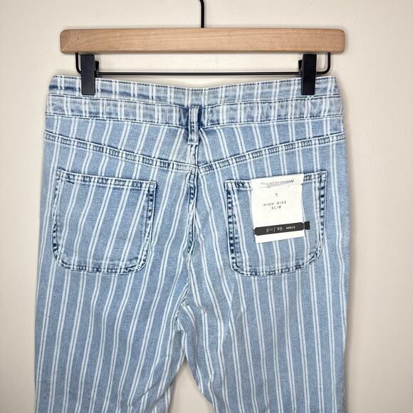 NEW NWT Anthropologie Pilcro High-Rise Slim Acid Wash Striped Jeans Size 29 - Picture 10 of 14
